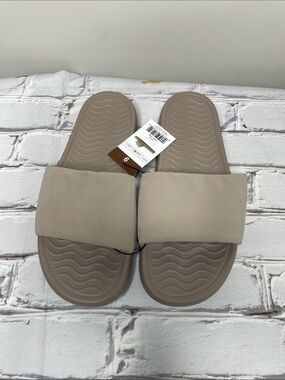 Lazypants Neutral Taupe Slide Sandals